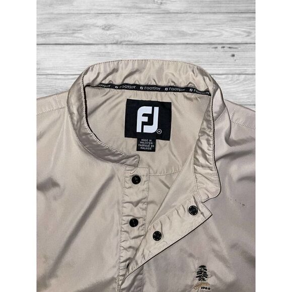 FootJoy DryJoys Men's Beige Snap Button Up Windbreaker Golf Vest Jacket Sz M - Picture 3 of 5